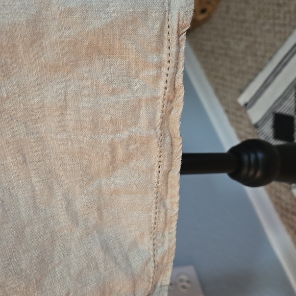 LL BEAN Linen Long Sleeve Button Down Top Blouse Cream Sz Large Preppy - Picture 12 of 13